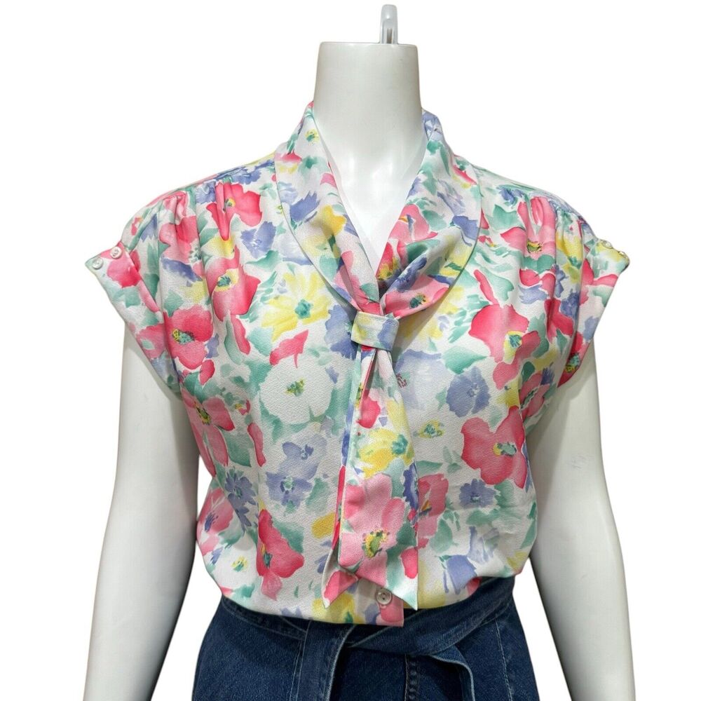 Vintage Pastel Floral Blouse Shirt